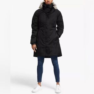 THE NORTH FACE Women's Arctic 550 Dryvent Jacket (black w/brown-toned faux fur)